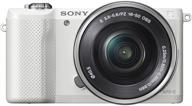 sony alpha a5000 mirrorless digital camera with 16-50mm oss lens (white) logo