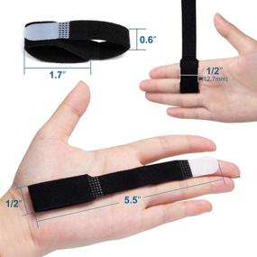 img 1 attached to 🖐️ Sumifun Buddy Finger Wraps: 10 Pack Finger Tapes for Healing Broken, Sprained or Fractured Fingers - Ideal Finger Straps for Jammed, Swollen or Dislocated Joints (Black)