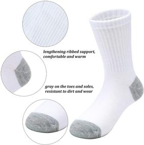 img 3 attached to Cooraby Boys' Crew Socks - 15 Pack of Ribbed Support Athletic Classic Kids Socks