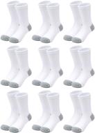 cooraby boys' crew socks - 15 pack of ribbed support athletic classic kids socks logo
