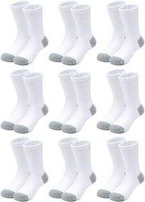 img 4 attached to Cooraby Boys' Crew Socks - 15 Pack of Ribbed Support Athletic Classic Kids Socks