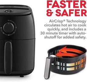 img 1 attached to 🍲 DASH DCAF200GBBK02 Tasti Crisp Air Fryer Oven Cooker: Temperature Control, Non-Stick Basket, & Auto Shut Off - 1000W, 2.6Qt, Black