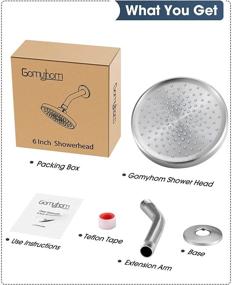 img 1 attached to 🚿 Gomyhom Shower Head: High Pressure Luxury Brushed Nickel Look with Extension Arm – Easy Installation, 2.5GPM Rain Shower Head