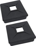 🔒 protective 4" square rubber bumper plug end cap cover for rvs, campers & trailers - pack of 2 logo