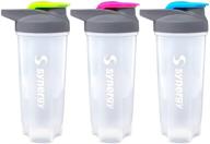 🍶 efficient synergy protein nutrition shaker bottle 3-pack - 24oz, blue/green/pink logo