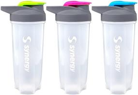 img 4 attached to 🍶 Efficient Synergy Protein Nutrition Shaker Bottle 3-Pack - 24oz, Blue/Green/Pink