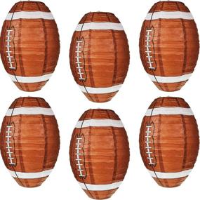 img 4 attached to Mudder Football Paper Lanterns - Sports Ball Hanging Lanterns for Birthday, Baby Shower, Sports Party - 6 Pieces, 12 Inches - Football Hanging Decorations & Supplies