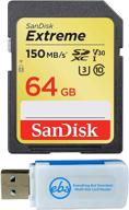 sandisk 64gb sdxc sd extreme memory card bundle for canon powershot g7 x mark iii, g5 x mark ii dslr camera with everything but stromboli card reader logo