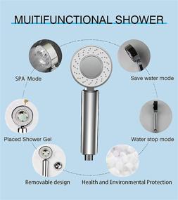 img 3 attached to 🚿 Enhanced High Pressure Handheld Shower Head with Dual Spray Options and Convenient Body Wash Storage