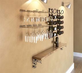 img 2 attached to 🍷 Wallniture Chiraz Wine Glasses Holder: Wall Mounted Kitchen Organization and Storage Set of 4, Chrome Finish Stemware Rack