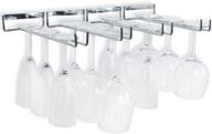 🍷 wallniture chiraz wine glasses holder: wall mounted kitchen organization and storage set of 4, chrome finish stemware rack логотип