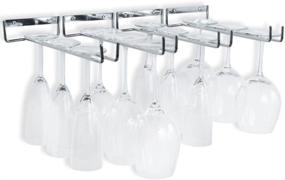 img 4 attached to 🍷 Wallniture Chiraz Wine Glasses Holder: Wall Mounted Kitchen Organization and Storage Set of 4, Chrome Finish Stemware Rack