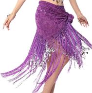 🧞 zltdream women's belly dance triangle hip scarf with long tassels and lace logo