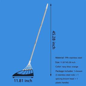 img 3 attached to 🧹 2-in-1 Navy Blue Multifunctional Rubber Broom for Effortless Removal of Water Stains, Dust, and Hair on Indoor Floor Surfaces