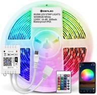 🌈 16.4ft smart wifi rgbw led strip lights kit with alexa and google assistant compatibility – includes wifi rgbw led controller and 24-key remote for 5pin rgbw strip lights with 300leds логотип