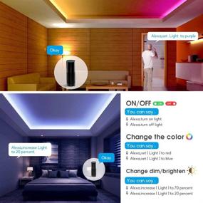 img 1 attached to 🌈 16.4ft Smart WiFi RGBW LED Strip Lights Kit with Alexa and Google Assistant Compatibility – Includes WiFi RGBW LED Controller and 24-Key Remote for 5pin RGBW Strip Lights with 300LEDs