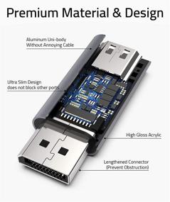 img 1 attached to Uni-Directional DisplayPort to HDMI Adapter - 4K UHD, Compatible with DisplayPort Source Devices