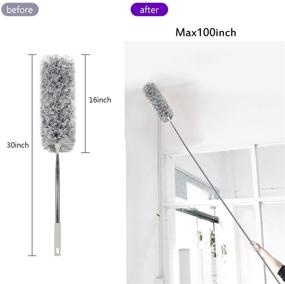 img 2 attached to Versatile Microfiber Duster with Extension Pole: Reach High Ceilings, Fans, Keyboards, Furniture, and Cars with Ease – Ideal for Women!