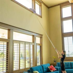 img 3 attached to Versatile Microfiber Duster with Extension Pole: Reach High Ceilings, Fans, Keyboards, Furniture, and Cars with Ease – Ideal for Women!