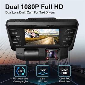 img 3 attached to 📹 Pruveeo C2 1080P Dual Dash Cam with Night Vision & Wide Angle-LCD Display, G-Sensor, Loop Recording - Ideal for Cars, Trucks, and Taxi Drivers