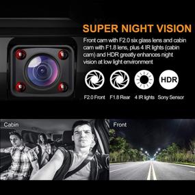 img 2 attached to 📹 Pruveeo C2 1080P Dual Dash Cam with Night Vision & Wide Angle-LCD Display, G-Sensor, Loop Recording - Ideal for Cars, Trucks, and Taxi Drivers