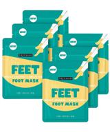 👣 freeman beauty flirty feet moisturizing and soothing foot sheet masks - 6 pack sachets for dry foot care logo