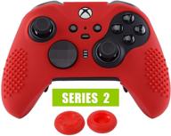🎮 anti-slip red soft silicone cover skins for xbox one elite series 2 controller – enhanced grip with thumb grips analog caps логотип
