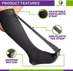 img 2 attached to Mars Wellness PFS Plantar Fasciitis Stretch Night Sock with Tread - 🧦 Black - Regular - Effective Pain Relief for Plantar Fasciitis and Achilles Tendonitis