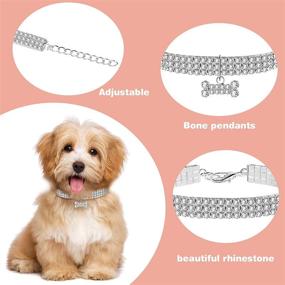 img 1 attached to 💎 Stylish and Sparkling: Weewooday 3-Piece Bling Rhinestones Pet Collar Set for Small Pets - Adjustable, Glittery, and Elastic Crystal Cat and Dog Collars with Gorgeous Pendants