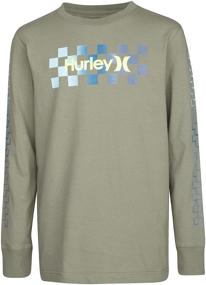 img 3 attached to Футболка с графикой на рукаве Hurley, березовая, для детей, одежда для мальчиков.