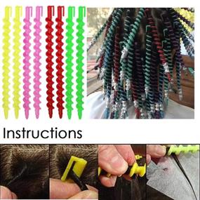 img 2 attached to 💇 Random Color Hair Salon Tools for Women Girls: 46 Long Plastic Spiral Hair Perm Rods for Barber Hairdressing Styling and Curling, Hair Rollers