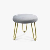 🪑 clsyo small stool with gold metal legs: modern gray footstool for living room, office, bedroom logo