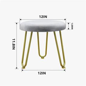 img 3 attached to 🪑 CLSYO Small Stool with Gold Metal Legs: Modern Gray Footstool for Living Room, Office, Bedroom