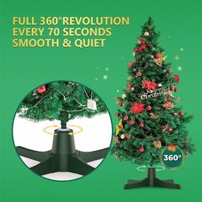 img 3 attached to SPORNIT 360-Degree Rotating Adjustable Christmas Tree Stand: Revolving, 3 Settings, Fits 7.5ft Trees, 3 Built-in Outlets