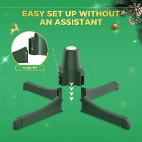 img 1 attached to SPORNIT 360-Degree Rotating Adjustable Christmas Tree Stand: Revolving, 3 Settings, Fits 7.5ft Trees, 3 Built-in Outlets