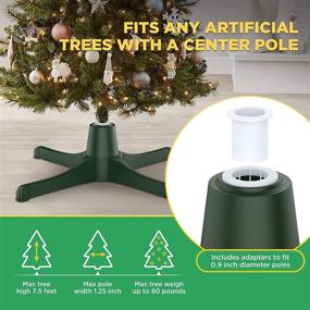 img 2 attached to SPORNIT 360-Degree Rotating Adjustable Christmas Tree Stand: Revolving, 3 Settings, Fits 7.5ft Trees, 3 Built-in Outlets