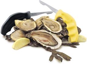 img 1 attached to 🔪 Swissmar Shucker Paddy Universal Oyster Knife: Effortlessly Open Oysters With Black Handle