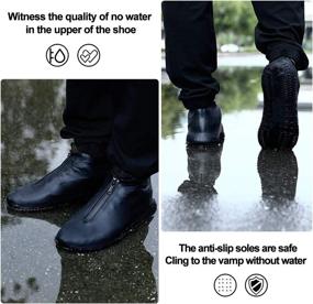 img 3 attached to 👞 Silicone Waterproof Shoe Covers with Zipper: Upgrade Reusable & Non-Slip Rain Boots for Men and Women - Travel Rain Gear Footwear Protection