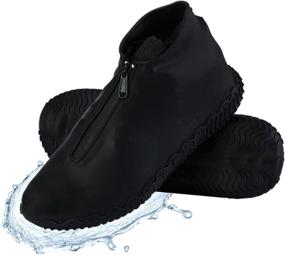 img 4 attached to 👞 Silicone Waterproof Shoe Covers with Zipper: Upgrade Reusable & Non-Slip Rain Boots for Men and Women - Travel Rain Gear Footwear Protection