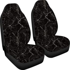 img 4 attached to 🚗 Universal Durable Auto Decor Protector: Belidome Black Marble Car Front Seat Covers Full Set (2 Pack) - Safeguard Your Vehicle from Dirt