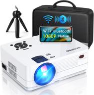 high-quality native 1080p wifi projector with bluetooth, ideal for outdoor movies, home theater, and gaming, large 300'' display, compatible with various devices logo