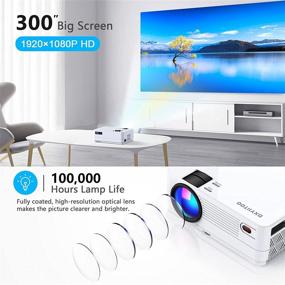 img 3 attached to High-Quality Native 1080P WiFi Projector with Bluetooth, Ideal for Outdoor Movies, Home Theater, and Gaming, Large 300'' Display, Compatible with Various Devices