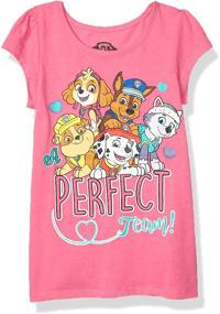 img 2 attached to 🐾 Paw Patrol Little Sleeve Graphic Girls' Tops for Stylish Fashion