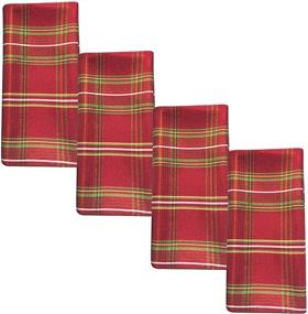 img 1 attached to 🎄 Benson Mills Christmasville Sparkling Fabric Napkins (Pack of 4), 18 x 18