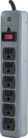 img 3 attached to 😎 GE 6 Outlet Surge Protector Power Strip, 8 Ft Extension Cord, Slide-to-Close Safety Outlet Covers, Heavy Duty Metal Design, LED Indicator Light, Warranty, UL Listed, Grey, 14021 Gray