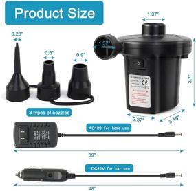 img 1 attached to 🔌 KAZOKU Electric Air Pump: Portable Quick-Fill for Inflatables, 3 Nozzles, Home & Outdoor Use, AC/DC, Camping, Swimming & More!