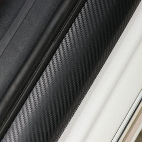 img 1 attached to 🚗 Защита заднего бампера Mercedes Benz: черные защитные накладки из углеродного волокна для багажника
