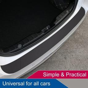 img 3 attached to 🚗 Защита заднего бампера Mercedes Benz: черные защитные накладки из углеродного волокна для багажника