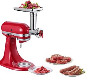 img 3 attached to 🔪 KitchenAid Stand Mixer Metal Food Grinder Attachment with Sausage Stuffer Tubes - Durable Meat Grinder Food Processor Attachment for KitchenAid, Enhanced with Versatile Accessories