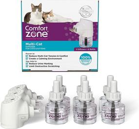 img 4 attached to 🐱 Value Pack: 3 Diffusers, 6 Refills, Comfort Zone Multi-Cat Calming Kit - Veterinarian Recommended to Stop Cat Fighting, Reduce Spraying & Other Problematic Behaviors for a Peaceful Home